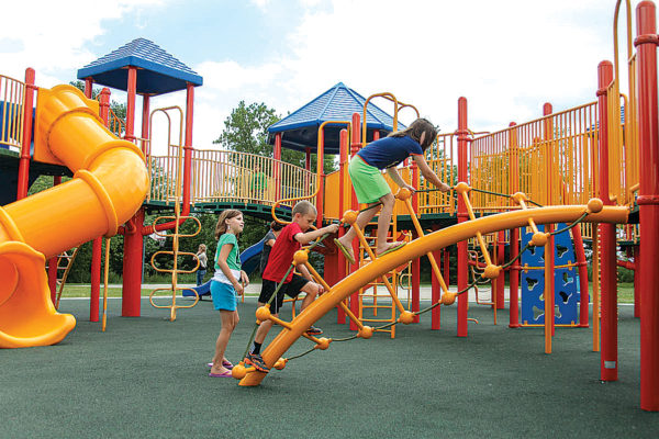 Kids enjoy the playground at Waldenburg Park