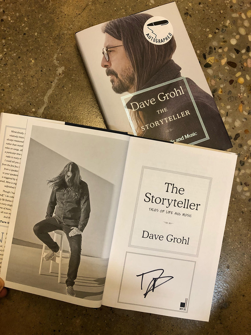 Closeup of "The Storyteller" by Dave Grohl.